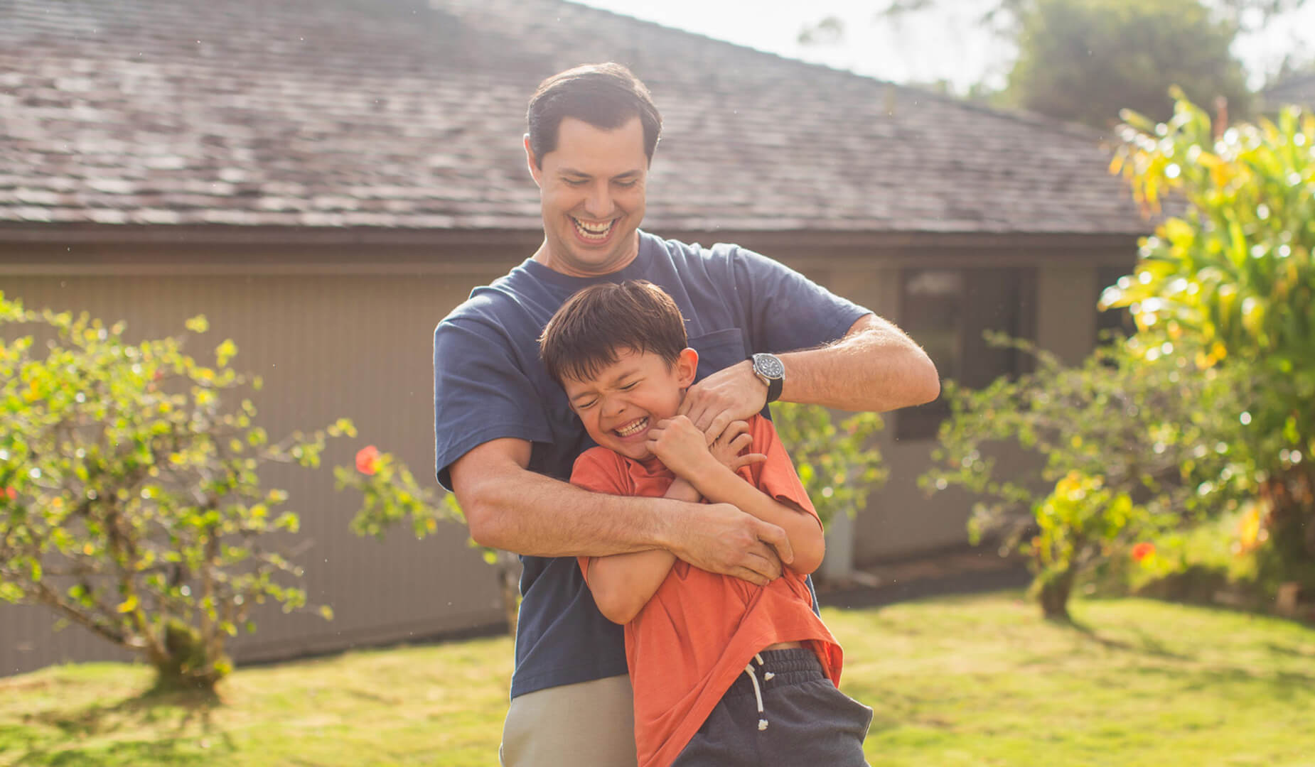 Anthony Provenzano playing with his son