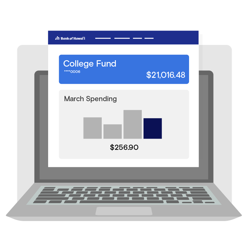 computer with budget tracking illustration