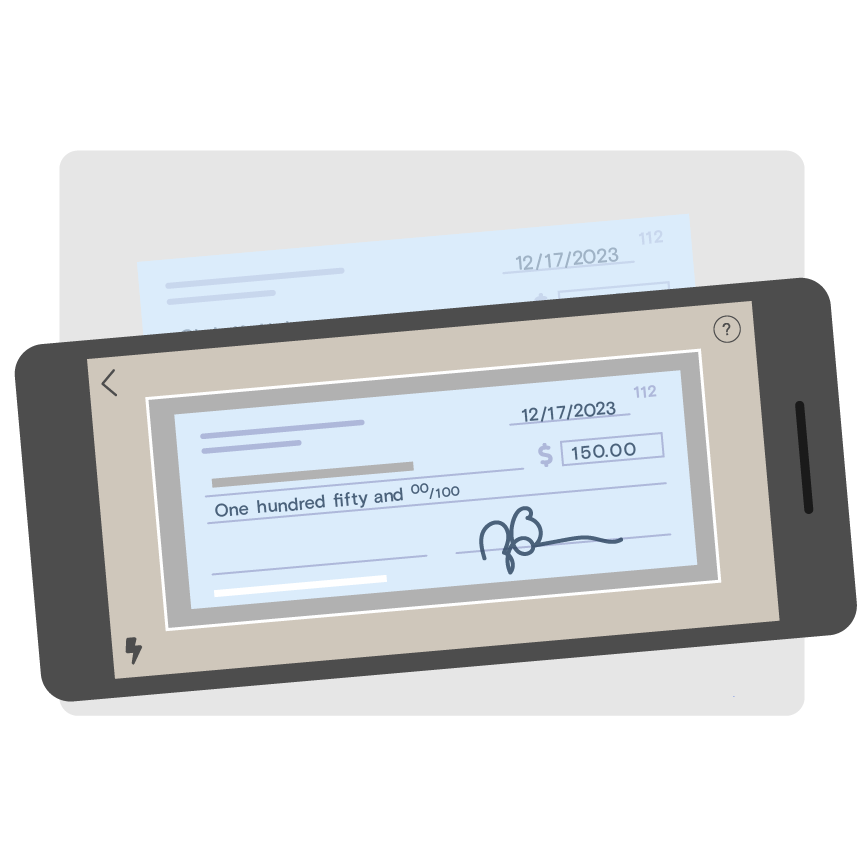 mobile deposit illustration